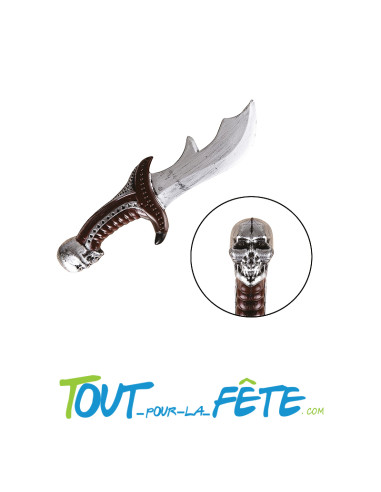 Couteau de pirate avec poignée ornée motif crane accessoire enfant / adulte