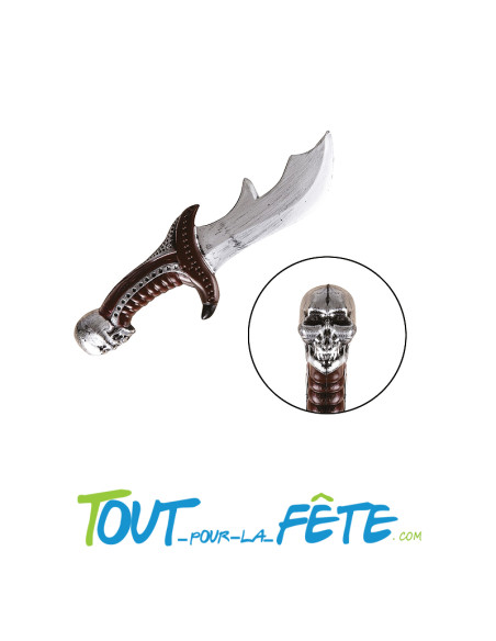 Couteau de pirate avec poignée ornée motif crane accessoire enfant / adulte