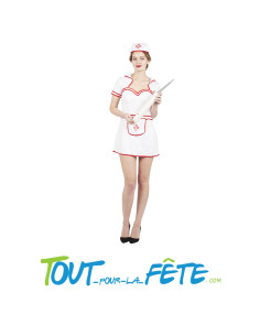 Déguisement d'infirmière "sexy" pour femme adulte ( robe et coiffe )