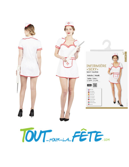 Déguisement d'infirmière "sexy" pour femme adulte ( robe et coiffe )