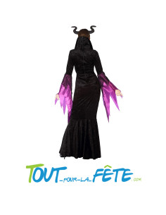 Déguisement reine maléfique noir et violet taille adulte 2