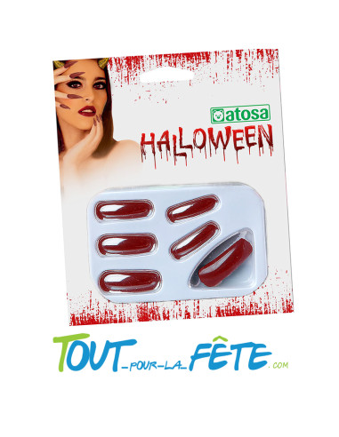 Lot de 10 faux ongles rouges entre 2 et 3 cm