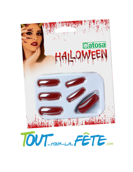 Lot de 10 faux ongles rouges entre 2 et 3 cm