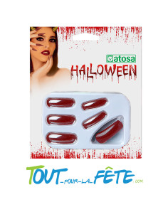 Lot de 10 faux ongles rouges entre 2 et 3 cm