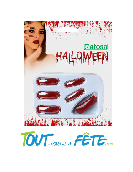 Lot de 10 faux ongles rouges entre 2 et 3 cm
