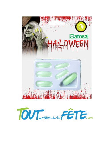Lot de 10 faux ongles phosphorescents brillent la nuit