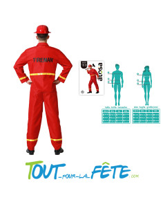 Déguisement de Pompier Adulte taille XL 1 T-shirt et 1 pantalon 2