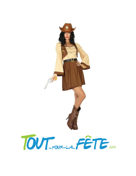 Déguisement de cowboy femme taille XL ceinture robe
