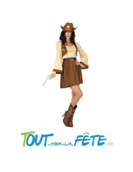 Déguisement de cowboy femme taille XL ceinture robe