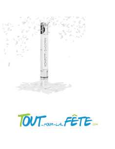 Canon confettis blanc ignifugés 40cm papier biodégradable