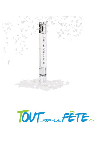 Canon confettis blanc ignifugés 40cm papier biodégradable