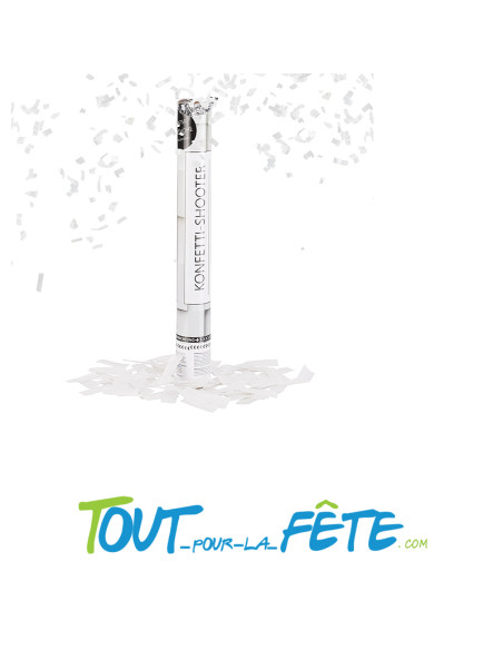 Canon confettis blanc ignifugés 40cm papier biodégradable