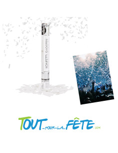 Canon confettis blanc ignifugés 40cm papier biodégradable 2
