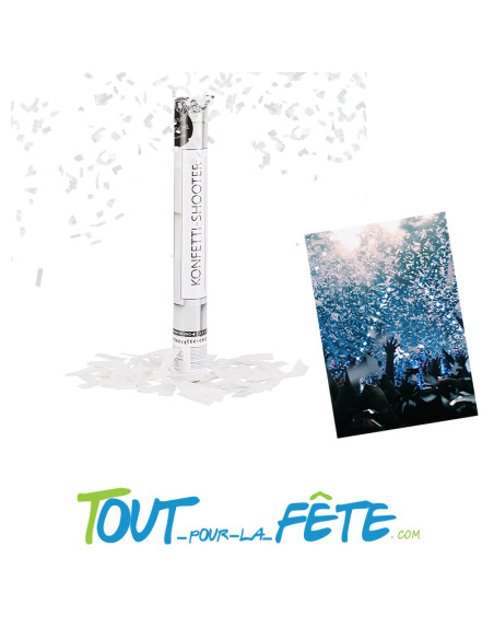 Canon confettis blanc ignifugés 40cm papier biodégradable