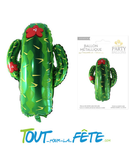 Ballon aluminium métallique forme cactus 60cm x 40cm ( hélium - air )