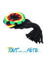 Chapeau rasta avec dreadlocks rouge jaune vert taille unique pour adulte