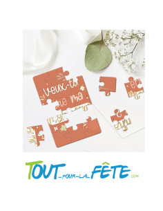 Carte puzzle Annonce "Veux tu être ma marraine ? avec enveloppe 2