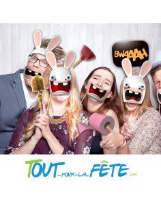 Kit accessoires photobooth Lapins Crétins 10 modèles différents Licence 2