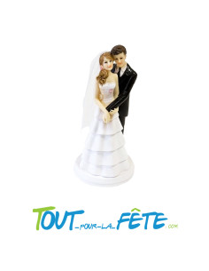 Figurine mariage jeune couple en tenue de mariés hauteur 17cm ( cake topper ) 2