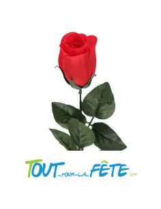 Fleur artificielle bouton de rose rouge 60 cm décoration Saint Valentin