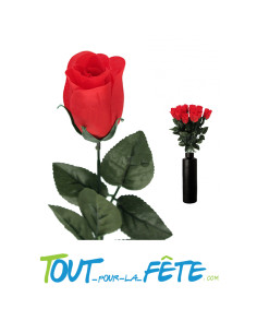 Fleur artificielle bouton de rose rouge 60 cm décoration Saint Valentin 2