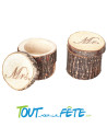 Lot de 2 Boites a alliance en bois "mr" et "mrs" diamètre 6cm hauteur 5cm
