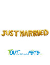 Lot de 11 ballons lettres en aluminium "Just married" or hauteur lettre 40 cm