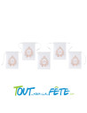 Guirlande / banderole Just married blanc et rose gold 15 fanions 6 mètres
