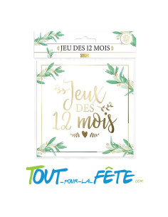 Jeu des 12 mois pour mariage "vive les mariés" ( 14 cartes )