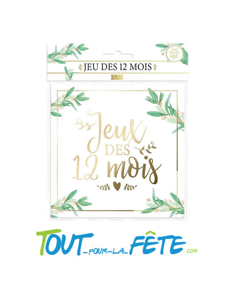 Jeu des 12 mois pour mariage "vive les mariés" ( 14 cartes )