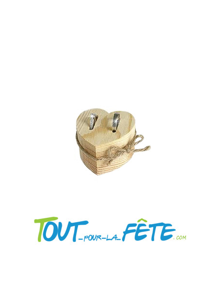 Porte alliance forme cœur en bois taille 6 cm éco responsable