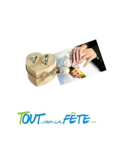 Porte alliance forme cœur en bois taille 6 cm éco responsable