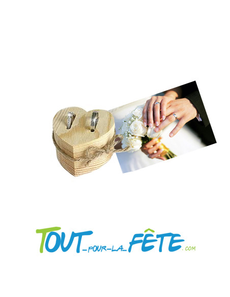 Porte alliance forme cœur en bois taille 6 cm éco responsable