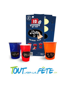 10 stickers personnalisable pour gobelets pour ne plus perdre son gobelet