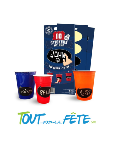 10 stickers personnalisable pour gobelets pour ne plus perdre son gobelet