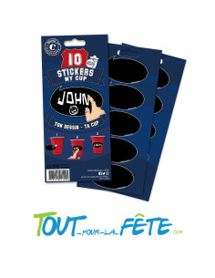 10 stickers personnalisable pour gobelets pour ne plus perdre son gobelet 2