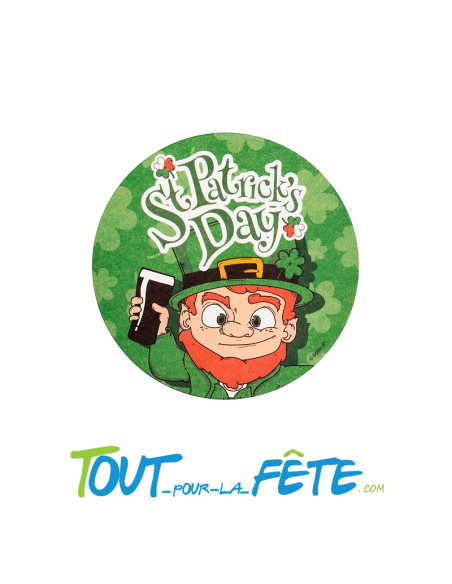 Lot de 10 sous-verres Saint Patrick "St.Patrick's Day' vert 10 cm