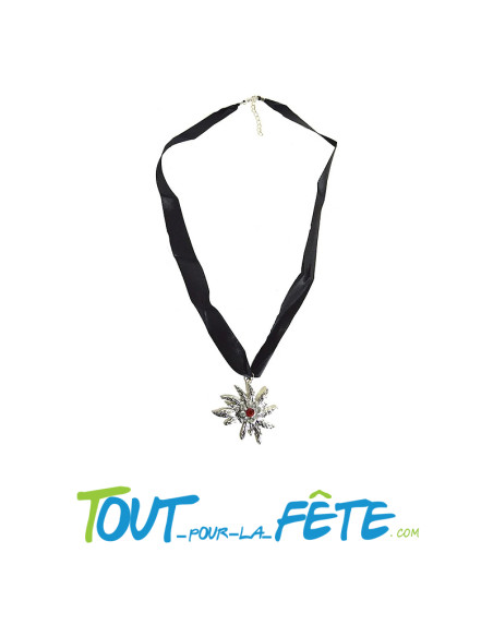 Collier avec pendentif or et motif eldelweiss Oktoberfest accessoire