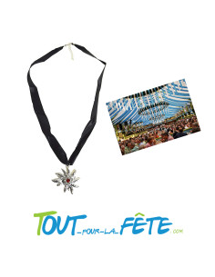 Collier avec pendentif or et motif eldelweiss Oktoberfest accessoire 2
