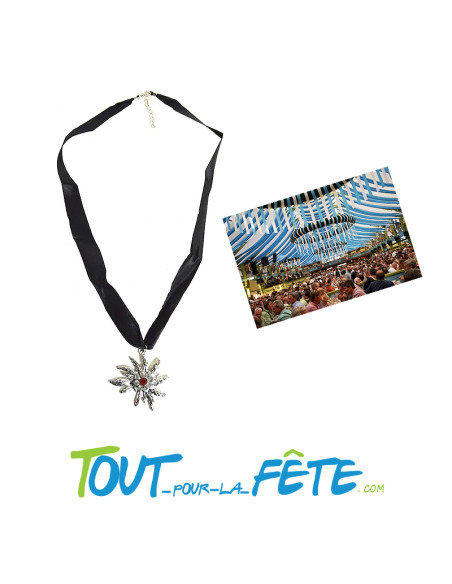 Collier avec pendentif or et motif eldelweiss Oktoberfest accessoire