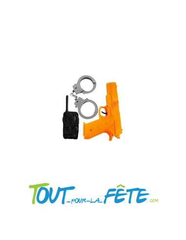 Kit de policier pour enfant ( talkie walkie, menotte, pistolet en plastique )