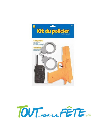 Kit de policier pour enfant ( talkie walkie, menotte, pistolet en plastique )