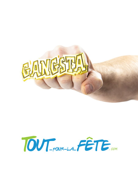 Bague / poing américain gangsta or adulte pour déguisement de gangster