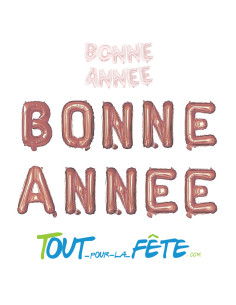 Ballon aluminium lettres " Bonne année " rose gold hauteur 30 cm 2