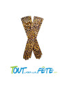 Paire de gants long motif léopard 38 x 9 cm