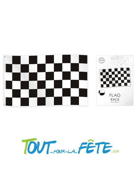 Drapeau à damier course 90cm x 150cm en polyester