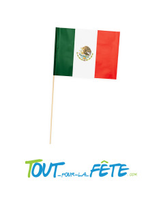 Lot de 10 drapeaux sur tige Mexique vert, blanc, rouge 20cm x 30cm 2
