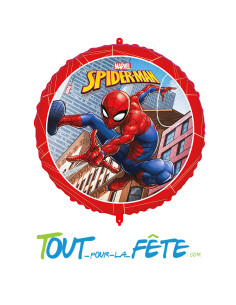 Ballon aluminium rond Spider Man© 46cm sous licence officielle Marvel ( air - helium )