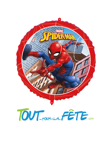 Ballon aluminium rond Spider Man© 46cm sous licence officielle Marvel ( air - helium )