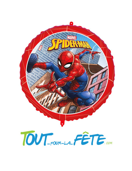 Ballon aluminium rond Spider Man© 46cm sous licence officielle Marvel ( air - helium )